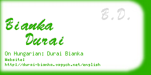 bianka durai business card